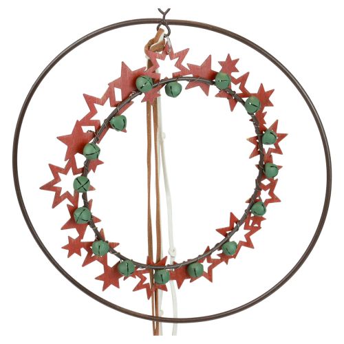 Artículo Decoración colgante Decoración navideña anillo metal madera vintage Ø19cm