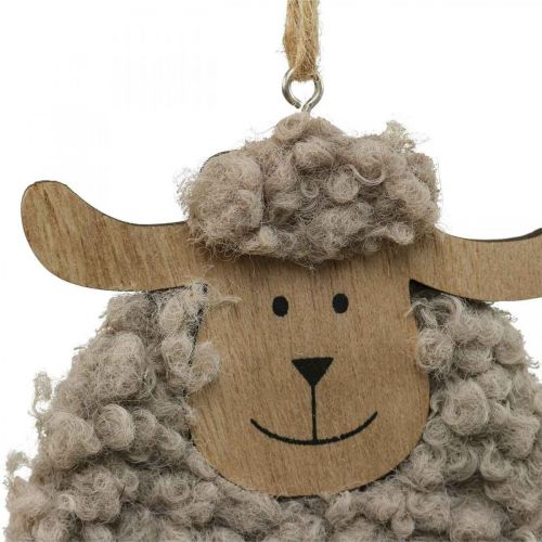 Pascua decoración oveja percha madera esponjoso 8,5×1,5×20cm 6uds