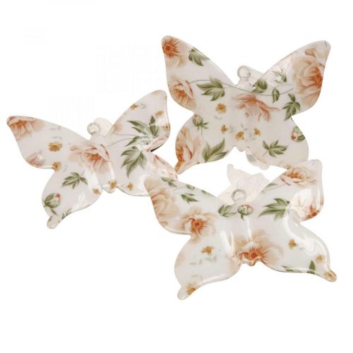 Floristik24 Deco mariposas percha decorativa de metal flores W12×H10cm 3pcs