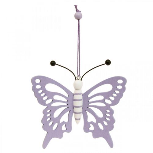 Artículo Percha decorativa mariposas madera violeta/blanco 12×11cm 4 piezas
