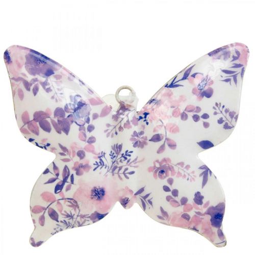 Mariposas decorativas decoración colgante de metal púrpura 12×10cm 3pcs