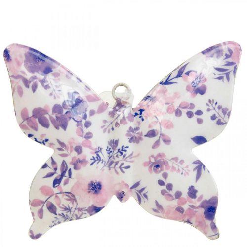 Artículo Deco mariposas percha decorativa de metal violeta 12×10cm 3uds