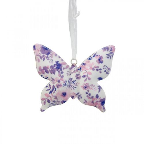 Mariposas decorativas decoración colgante de metal púrpura 12×10cm 3pcs