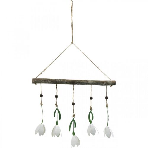 Floristik24 Rama decorativa con flores, primavera, campanillas para colgar, flores de metal L48cm W90cm