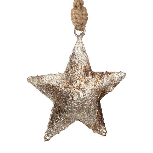 Decoración colgante decoración estrella Navidad metal plata 11cm 3ud