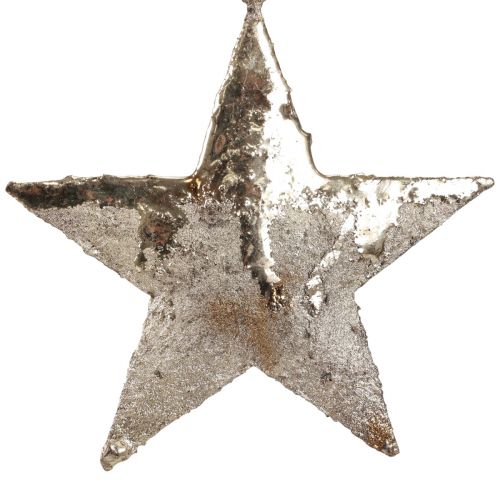 Floristik24 Decoración colgante estrella metal decoración navideña plata 15,5cm 3 piezas