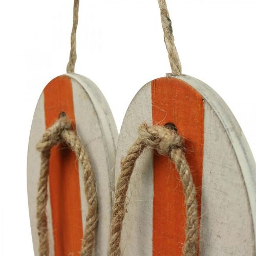 Floristik24 Chanclas decorativas decoración colgante naranja marítimo/azul Al.15cm 3 piezas