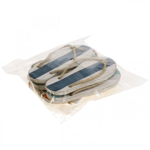 Floristik24 Chanclas decorativas decoración colgante naranja marítimo/azul Al.15cm 3 piezas