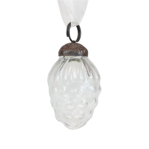 Artículo Adornos navideños perchas decorativas de vidrio conos de vidrio 3×4,5cm 12 piezas