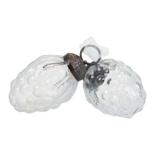 Artículo Adornos navideños perchas decorativas de vidrio conos de vidrio 3×4,5cm 12 piezas