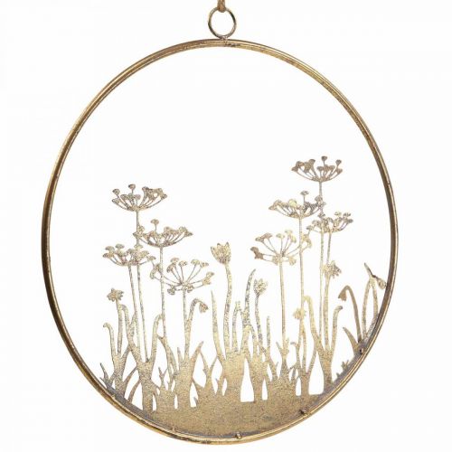 Floristik24 Decoración de pared flores decoración de metal para colgar oro antiguo Ø38cm