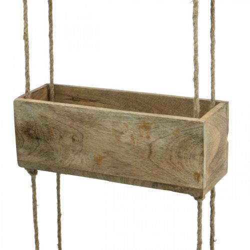 Floristik24 Cajas de plantas en una cuerda, estante colgante para plantar, decoración de madera colores naturales L98cm W30cm