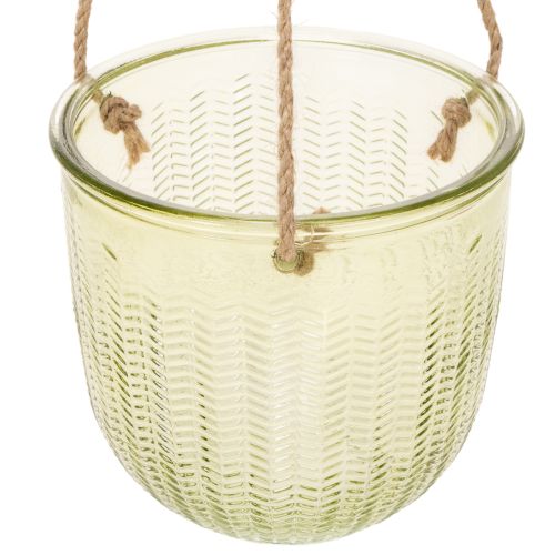 Maceta de cristal colgante, maceta decorativa de cristal, estilo retro, verde/marrón, 14,5 cm, 2 piezas | Floristik24.es