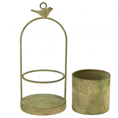 Artículo Macetero colgante macetero para colgar verde vintage Ø10,5cm