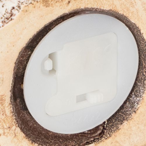 Artículo Casa de cerámica rústica con LED brillante, ideal como decoración de mesa atmosférica, 15 cm, 2 piezas