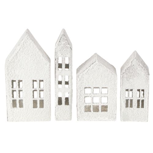 Floristik24 Casas en miniatura para decoración y ambientación de interiores, muy decorativas, diseño atemporal para el hogar, 14cm, 4 piezas