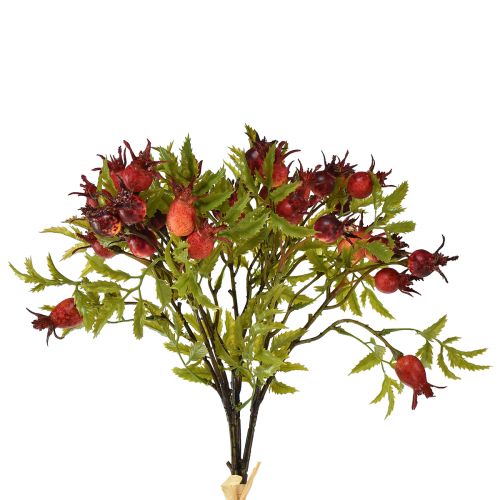 Artículo Decoración de escaramujo ramas de escaramujo artificiales rojas 48cm 3 piezas