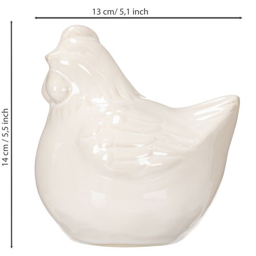Artículo Figura de pollo, esmaltada brillante, para decoración moderna del hogar, 17 cm, 2 piezas