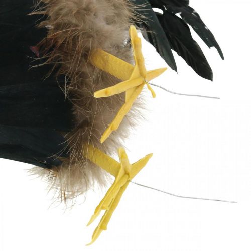 Floristik24 Deco gallo con plumas amarillo primavera decoración figura pascua 24cm