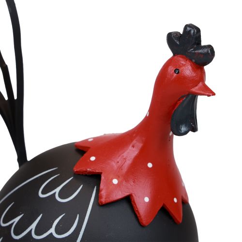 Artículo Gallo decoración de Pascua decoración de metal pollo negro rojo Al. 13,5 cm