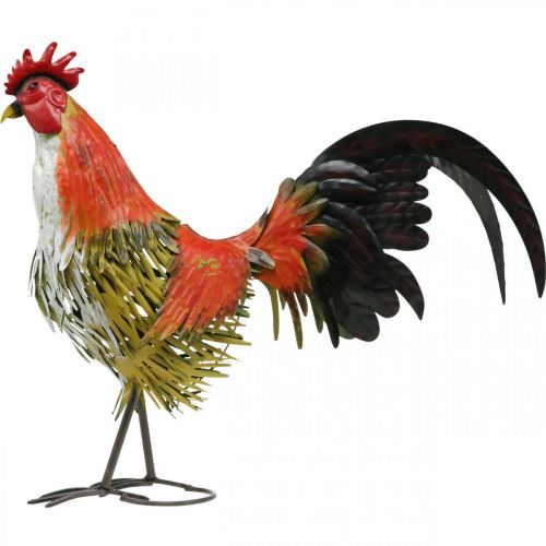Floristik24 Gallo decorativo metal colorido jardín decoración figura metal decoración 58×13×50cm