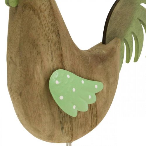 Figura decorativa gallo madera metal verde decoración de mesa Pascua H23cm | Floristik24.es