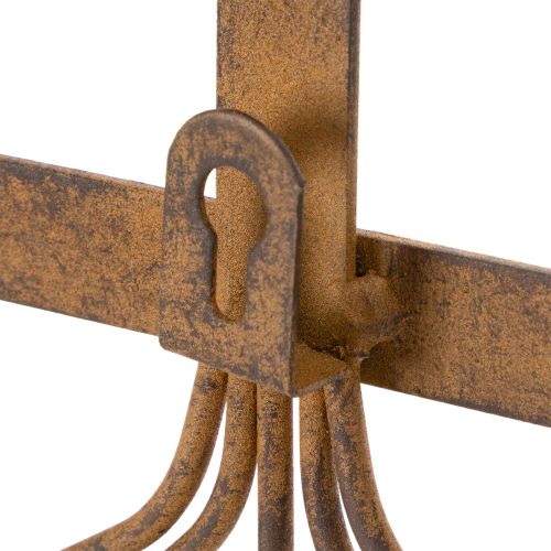 Perchero con ganchos para herramientas de jardín, adornos de jardín, rastrillo, pala y azada; perchero de metal oxidado, 33,5 cm de largo. | Floristik24.es