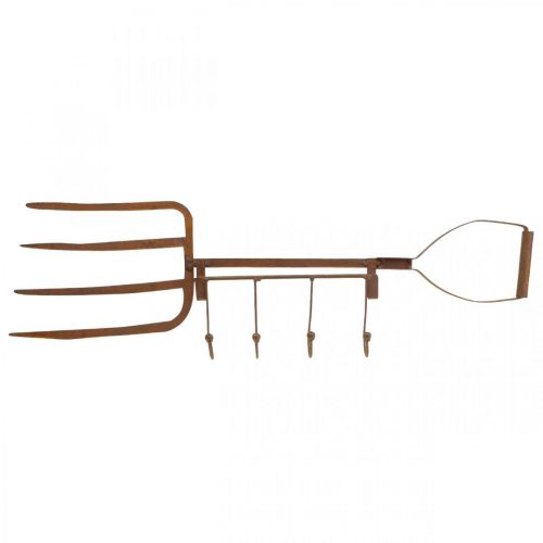 Artículo Gancho tira pátina decoración horca decoración jardín 4 ganchos 62cm
