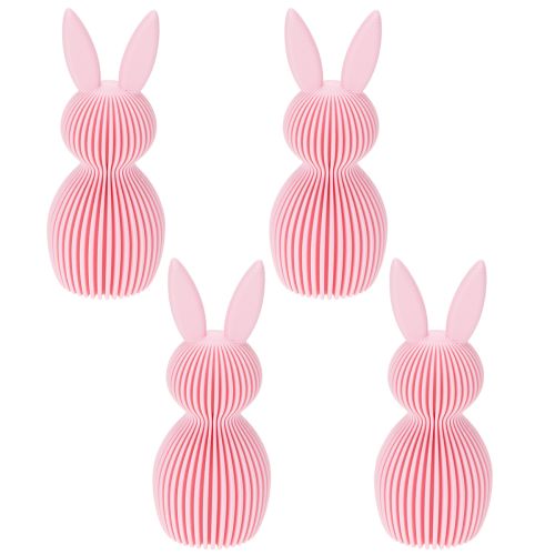 Artículo Conejito de Pascua decorativo fabricado en plástico, suministrado en forma de conejito, 11cm, 4 piezas.