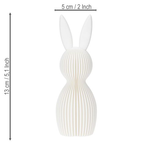 Artículo Figura decorativa de conejo con aspecto plegado para diseño interior moderno, salón u oficina, 13 cm, 3 piezas