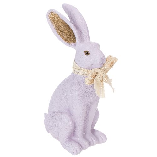 Floristik24 Figura decorativa de conejito de Pascua con lazo para una elegante decoración de Pascua en el hogar, 27 cm