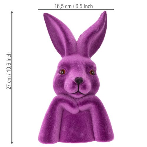 Artículo Busto de conejo aterciopelado Thinking Rabbit para Pascua, 16,5 × 13 × 27 cm