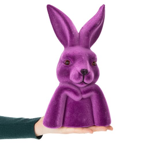Artículo Busto de conejo aterciopelado Thinking Rabbit para Pascua, 16,5 × 13 × 27 cm