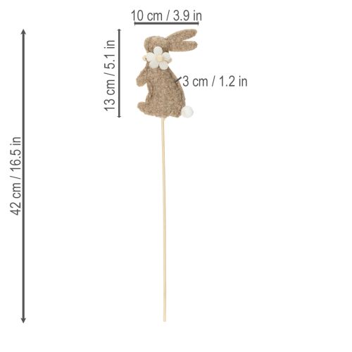 Artículo Figura decorativa de conejo de Pascua para decoraciones primaverales y acentos de temporada, 42 cm, 8 piezas