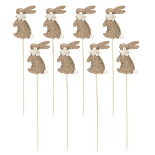 Artículo Figura decorativa de conejo de Pascua para decoraciones primaverales y acentos de temporada, 42 cm, 8 piezas