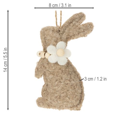 Artículo Adorno colgante de conejito de Pascua, accesorio decorativo ideal para decorar ventanas, 14 cm, 8 piezas