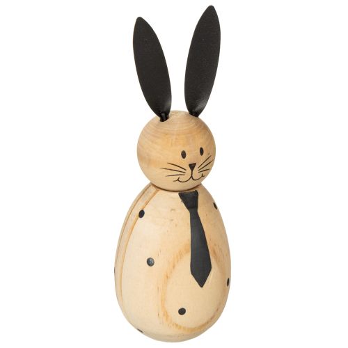 Figura decorativa de conejo con aspecto de madera para una decoración tranquila y atemporal, 15 cm, 2 piezas