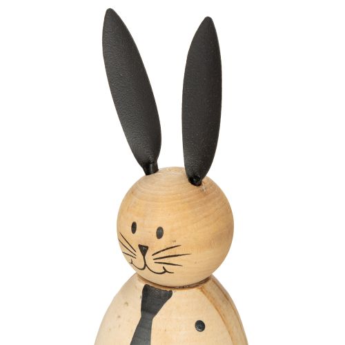 Artículo Figura decorativa de conejo con aspecto de madera para una decoración tranquila y atemporal, 15 cm, 2 piezas