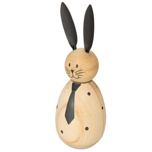 Artículo Figura decorativa de conejo con aspecto de madera para una decoración tranquila y atemporal, 15 cm, 2 piezas