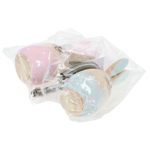 Floristik24 Conejito con pluma para colgar rosa, azul 9cm - 9.5cm