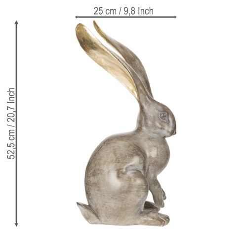Artículo Figura decorativa de conejo para una elegante decoración de primavera y Pascua, 52 cm