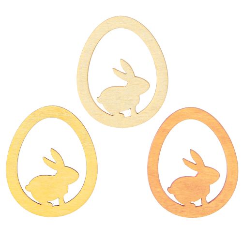 Artículo Conejito en huevo Decoración de Pascua para manualidades Decoración para esparcir Madera 4 cm 72 piezas