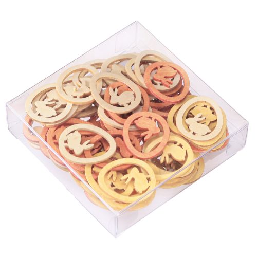 Artículo Conejito en huevo Decoración de Pascua para manualidades Decoración para esparcir Madera 4 cm 72 piezas