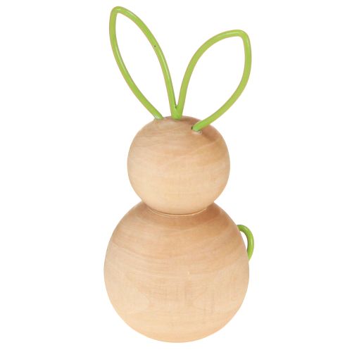 Artículo Figura decorativa de conejo de madera con orejas de alambre para decoraciones modernas de Pascua, 11 cm, 4 piezas