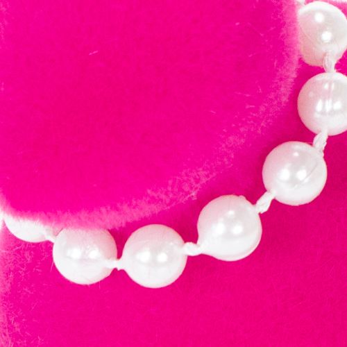 Artículo Figura decorativa de conejito de Pascua con collar de perlas, perfecta para salón o dormitorio, 13cm, 4 piezas