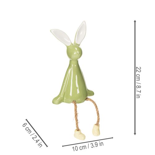 Artículo Estante decorativo de cerámica con forma de conejito de Pascua para un ambiente alegre, 22 cm, 2 piezas