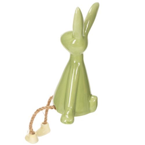 Artículo Estante decorativo de cerámica con forma de conejito de Pascua para un ambiente alegre, 22 cm, 2 piezas