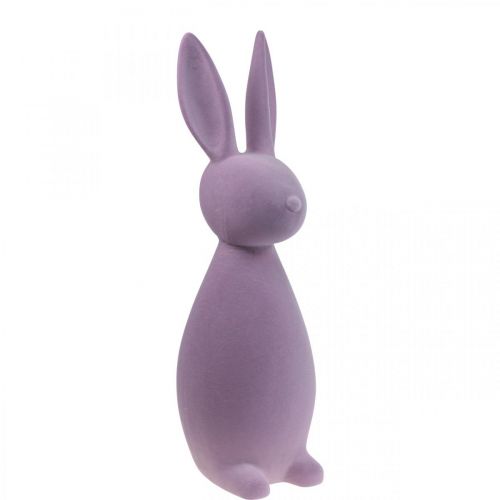 Floristik24 Conejito de Pascua decorativo (2.ª opción) - Lila flocado (alto 47 cm)