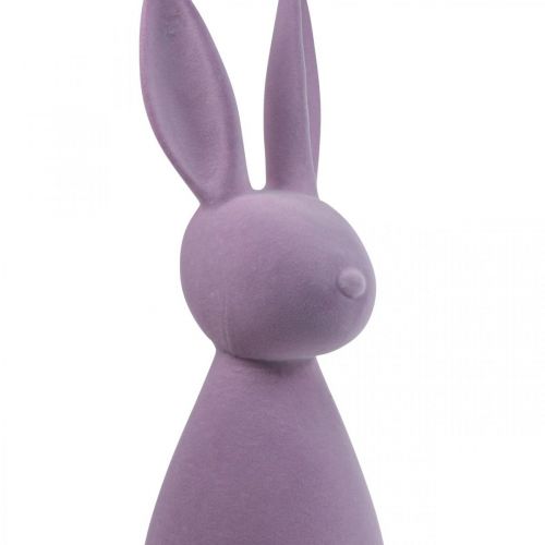 Artículo Conejito de Pascua decorativo (2.ª opción) - Lila flocado (alto 47 cm)