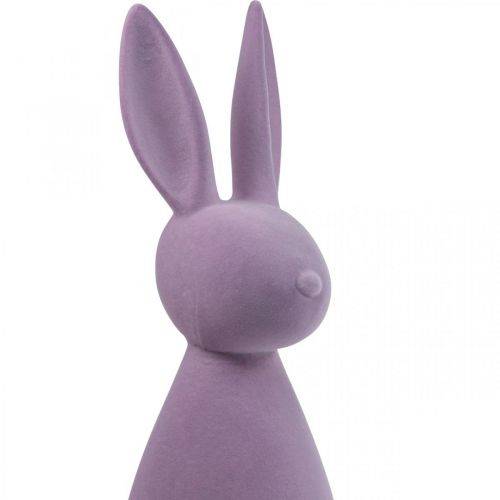 Artículo Deco Bunny Deco Conejito de Pascua Flocado Lila Púrpura H69cm